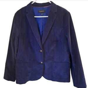Talbots Women's Navy Blue Corduroy Blazer Sz 16